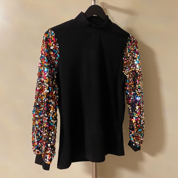 Standout Sequin Mock Turtleneck - Picture 2 of 8